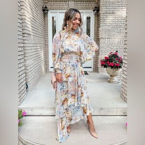 Elliatt Floral Long Sleeve Dress - Multicolor